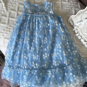 Catherine Malandrino (4T) Floral Daisy Baby Blue Tulle Spring Dress
